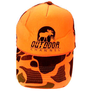 Vintage OTTO Outdoor Channel Snapback Truckers Hat Orange Camo Mesh Hat Cap